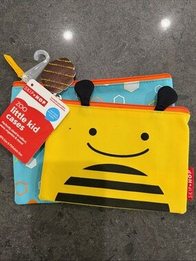 Skip Hop Bee & Hexagon Double Pouch Case in Yellow and Blue